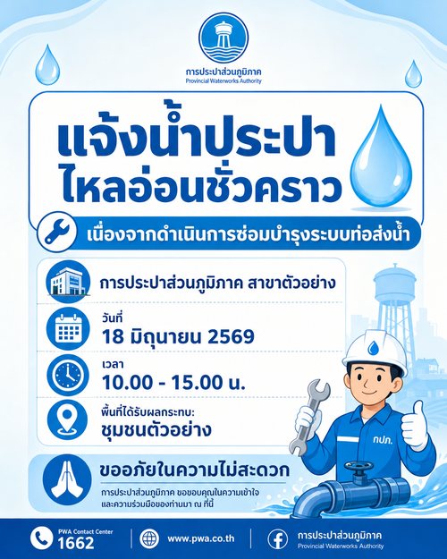 แจ้งน้ำประปา