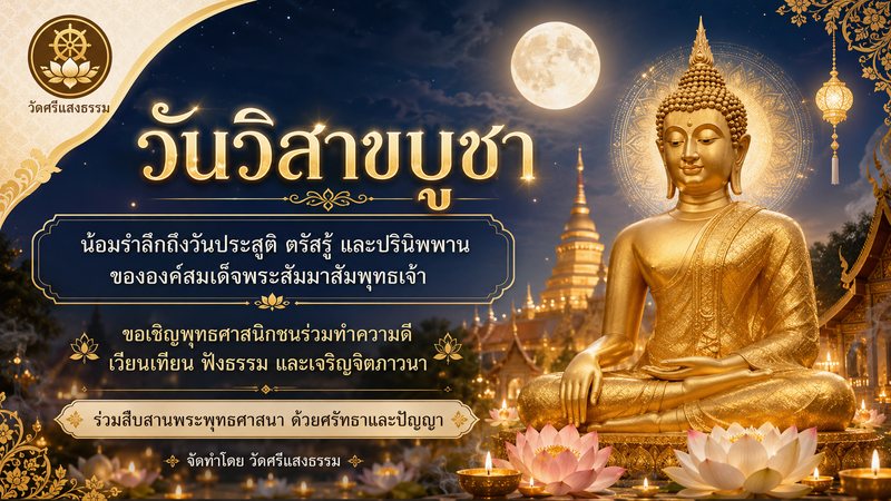 ภาพเปิดบนจอ · วันวิสาขบูชา
